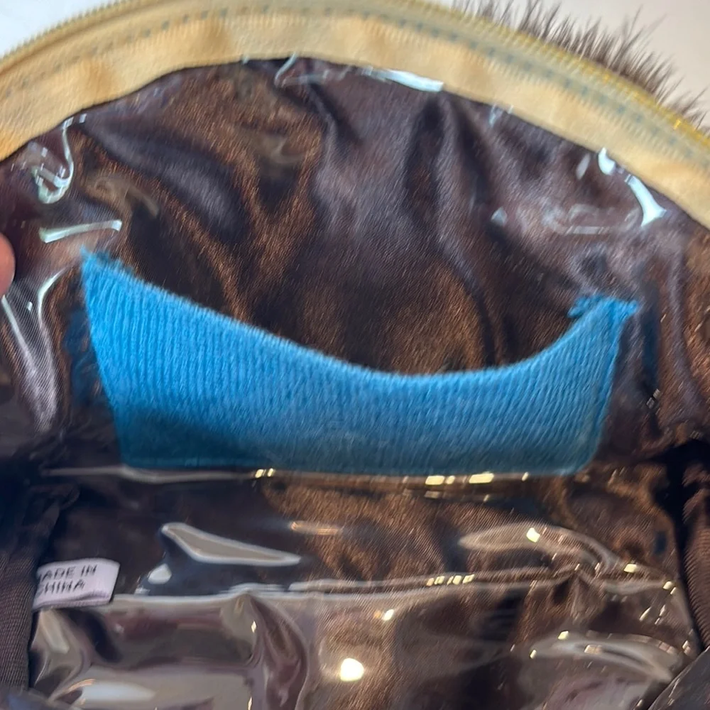 STEPHANIE JOHNSON Small Faux Fur Make-Up Bag NWOT